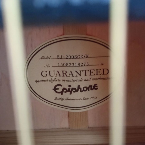 Epiphone EJ-200 SCE/N Electro-Acoustic Guitar like new, vintage jumbo