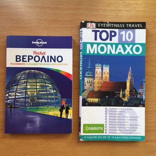 Travel guide map of Germany used, Berlin and Munich