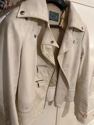 Replay genuine leather beige jacket used, size S
