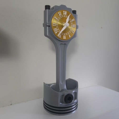 Clock with piston and connecting rod new, analog table clock