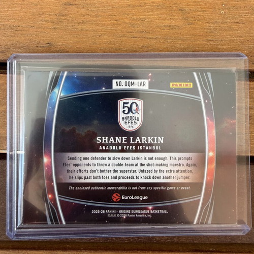 Panini Euroleague Origins Shane Larkin Anadolu Efes Quad Memorabilia 20/25