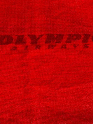 Vintage κουβέρτα Olympic Airways σαν καινούργιο, κόκκινη 1.50x1.10