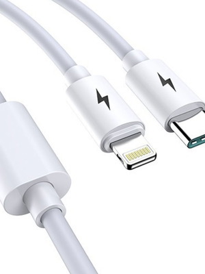 Καλώδιο USB σε Lighting και Type C λευκό 1.2m καινούργιο