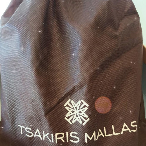 Tsakiris Mallas red sandals used with clutch bag