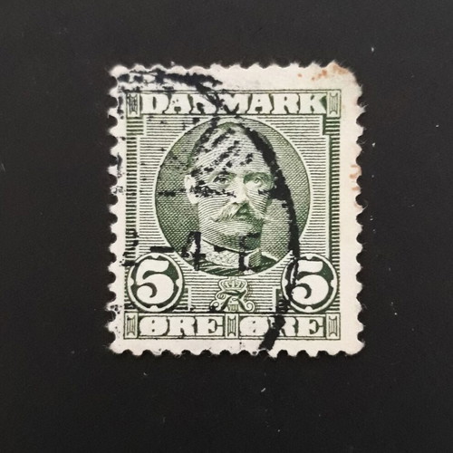 Σφραγίδα Denmark 1907, 5o, King Frederik VIII πράσινη σαν καινούργιο