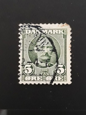 Σφραγίδα Denmark 1907, 5o, King Frederik VIII πράσινη σαν καινούργιο