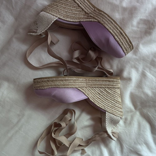Sante Satin Lilac Espadrilles Like New, Size 38