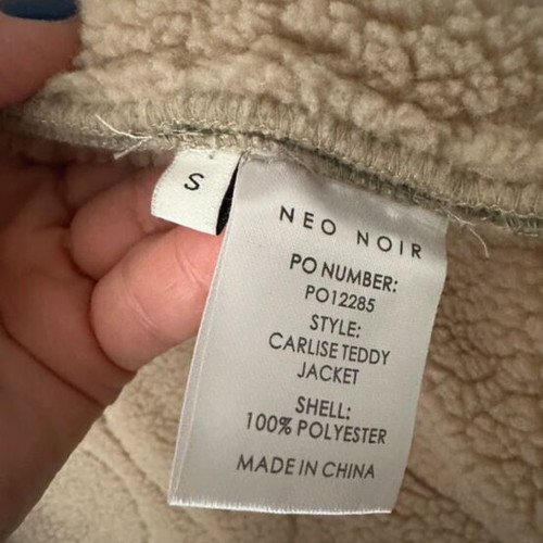 Teddy Neo Noir jacket like new, beige and green, size S