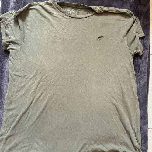 American Eagle T-shirts used, black V-neck and green round neck, pack of 2