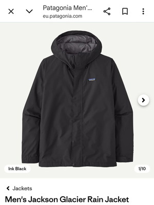 Patagonia Jackson Glacier Rain Jacket new, ink black, size L