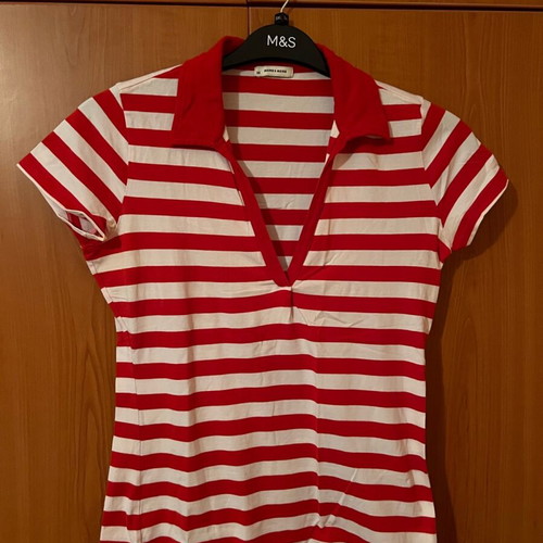 Striped Polo Shirt More&More like new, size 36, white-red