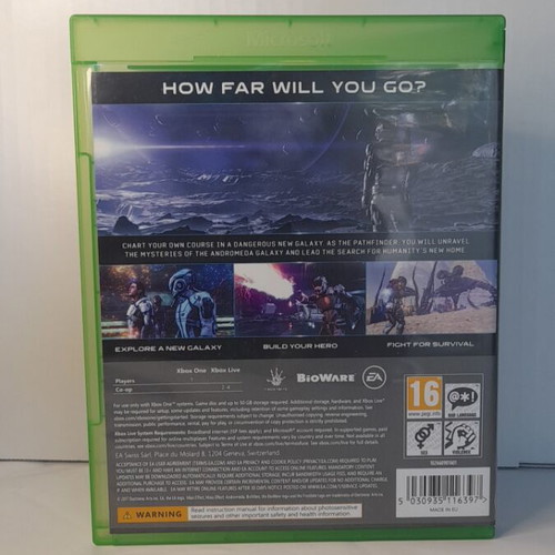 Mass Effect Andromeda Xbox One game, English edition, complete with manual