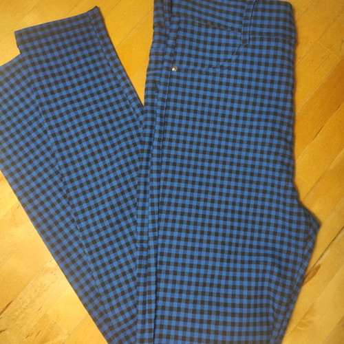 Zara checked pants small like new, black and blue