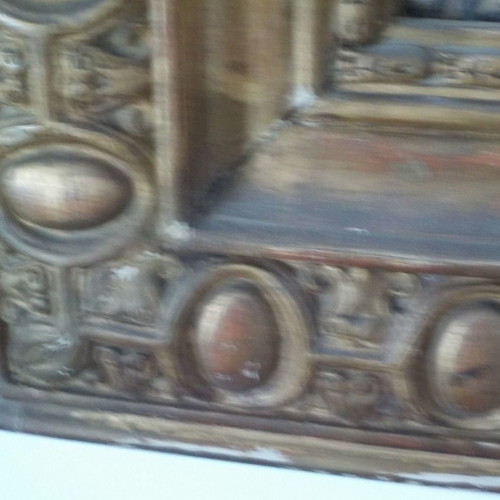 Wooden carved mirror old with rococo carvings