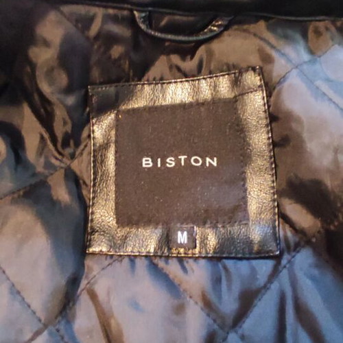 Biston men's biker jacket medium, like new, faux leather black
