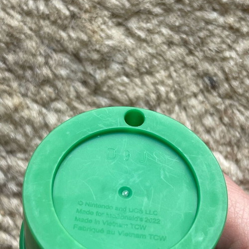 Mario figure in green Warp pipe used