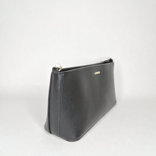 Furla Venere Classic crossbody bag new, black leather with gold chain