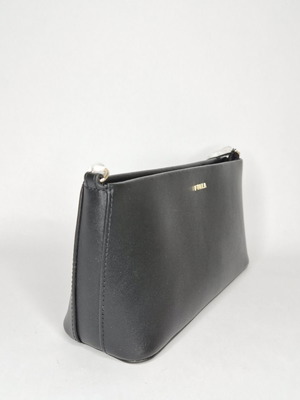 Furla Venere Classic crossbody bag new, black leather with gold chain