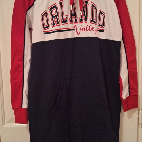 H&M sweatshirt dress size 40 like new, red and blue