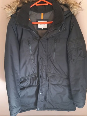 Μπουφάν Parka Jack & Jones μακρύ μαύρο σαν καινούργιο