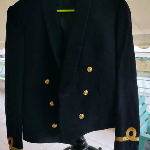 Navy Democracy Jacket used with gold details