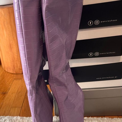Envie Shoes knee-high boots new, purple, size 37