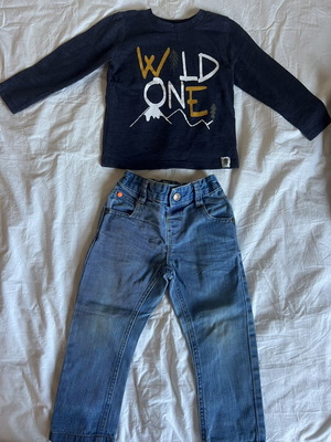 Jeans and dark blue Primark shirt set for boy 2-3 years like new