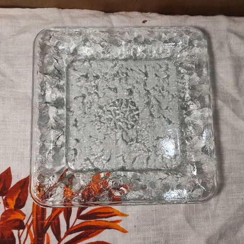 Vintage Crate and Barrel USA 1980s glass dessert plates set of 6 like new