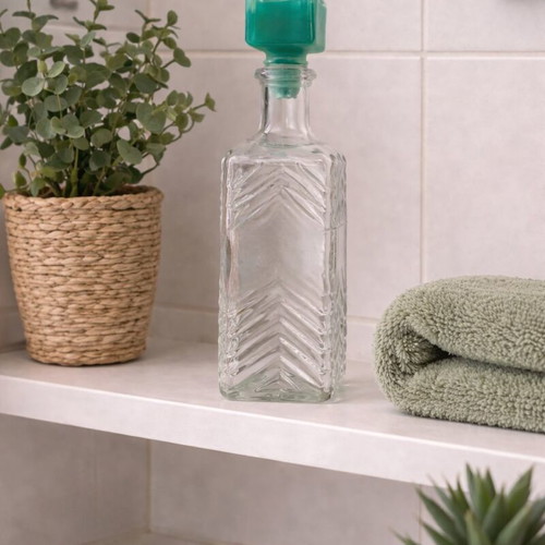 Glass decorative bottle 200ml like new with stopper