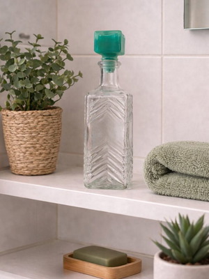 Glass decorative bottle 200ml like new with stopper