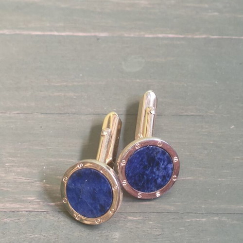 Harvie & Hudson Knightsbridge cufflinks like new, blue stone, gold finish