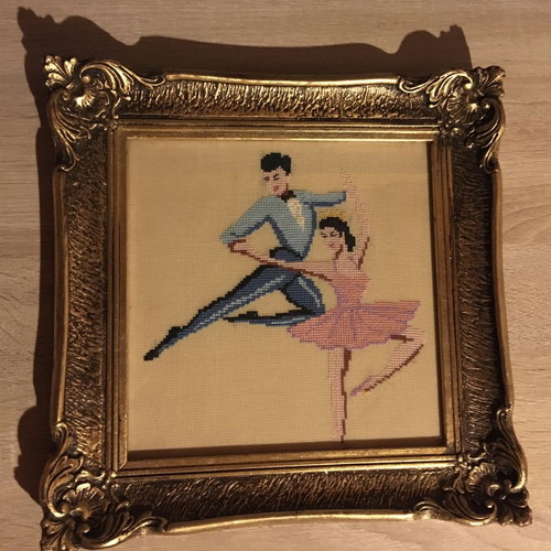 Embroidered frame with ballet theme like new