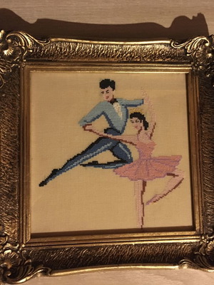 Embroidered frame with ballet theme like new