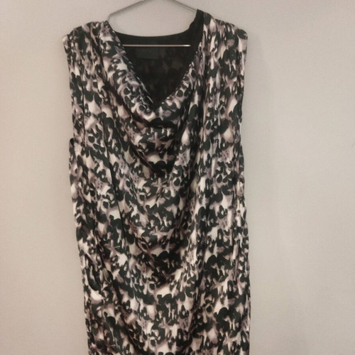 Gestuz dress-blouse like new with animal print, black and beige