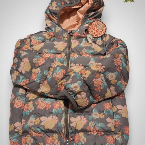 Ebruli Kids floral print hooded puffer jacket for girls 3-4 years