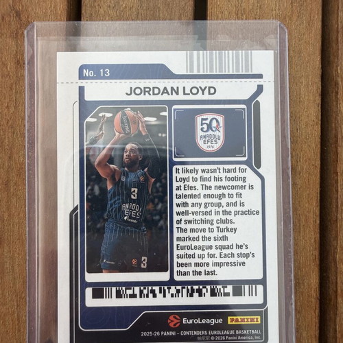 Jordan Loyd Panini Euroleague Contenders numbered card NM condition