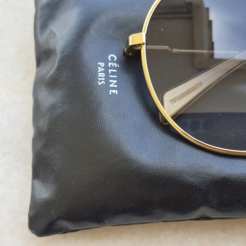 Celine Oversize Sunglasses Used, Gold Tones, Minor Lens Scratch