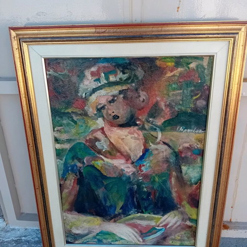 Classic oil painting textured oil paint like new 75×57cm