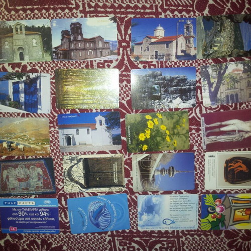 Phone cards used, pack of 20 pieces