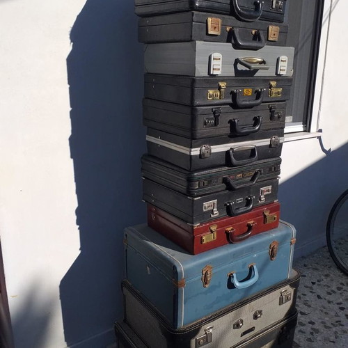 Old suitcases used