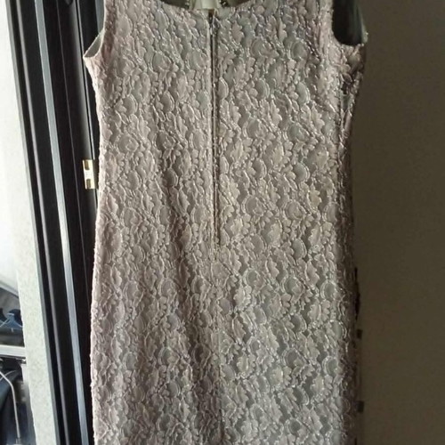 Vintage dress used with matching gray silver bag, size M