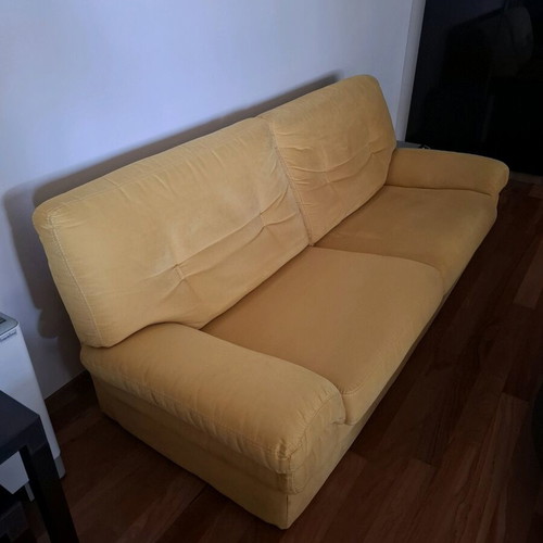 Living room sofas like new, 2 Italian origin, suede fabric