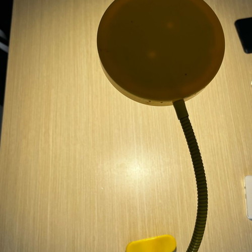 Lamp with clip and flexible arm like new, yellow