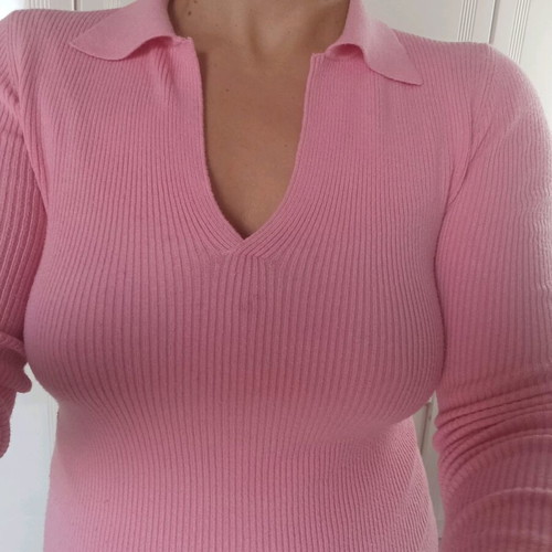 Pink knitted blouse medium like new