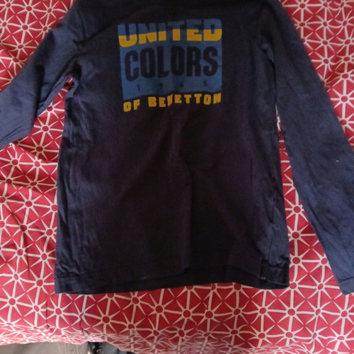 Benetton kids' blouse new, blue and yellow, age 12
