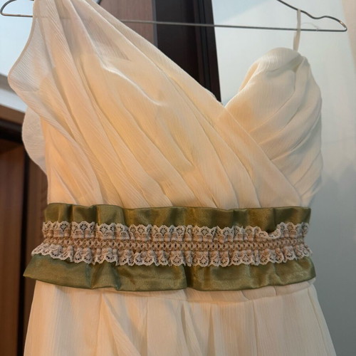Handmade wedding dress ivory organza fabric, size S 36 8