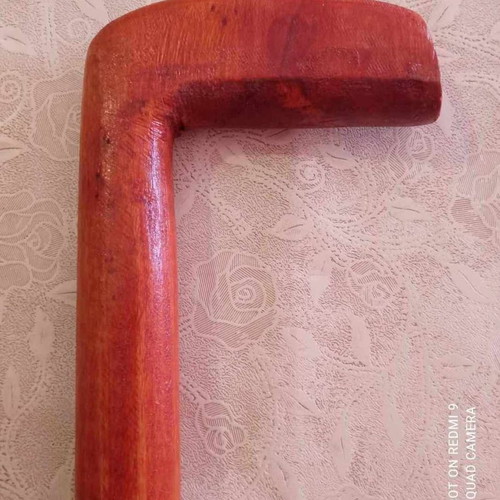 Wooden handmade walking cane used, height 90 cm