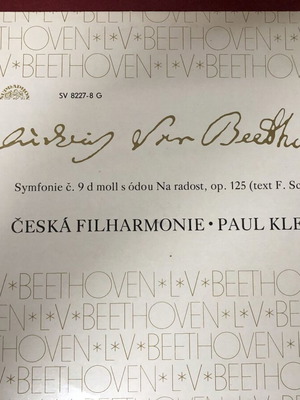 Beethoven Συμφωνία Νο 9 διπλό LP σαν καινούργιο, Τσεχική Φιλαρμονική Paul Klecki