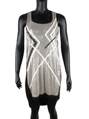 Atos Lombardini women's dress size L used, black and white sleeveless