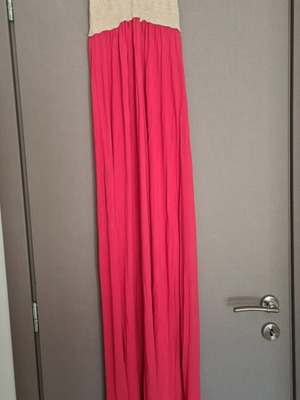 On Line coral maxi dress, A-line, beige and pink